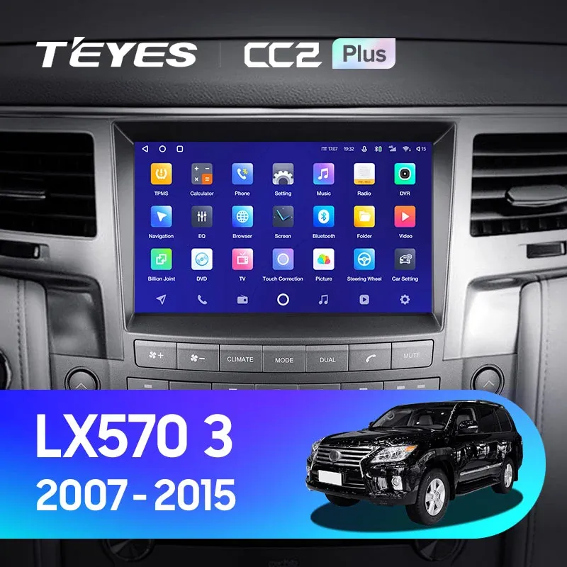 Комплект магнитолы TEYES CC2 Plus 9.0" для Lexus LX J200 2007-2015
