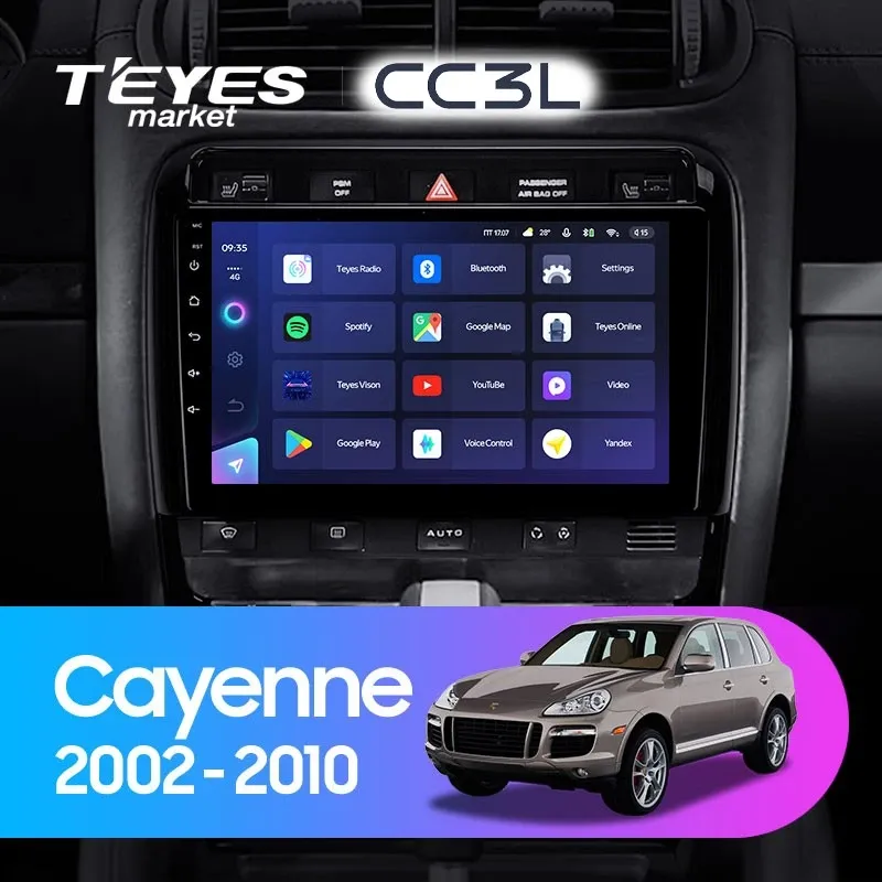 Комплект магнитолы TEYES CC3L 9.0" для Porsche Cayenne S