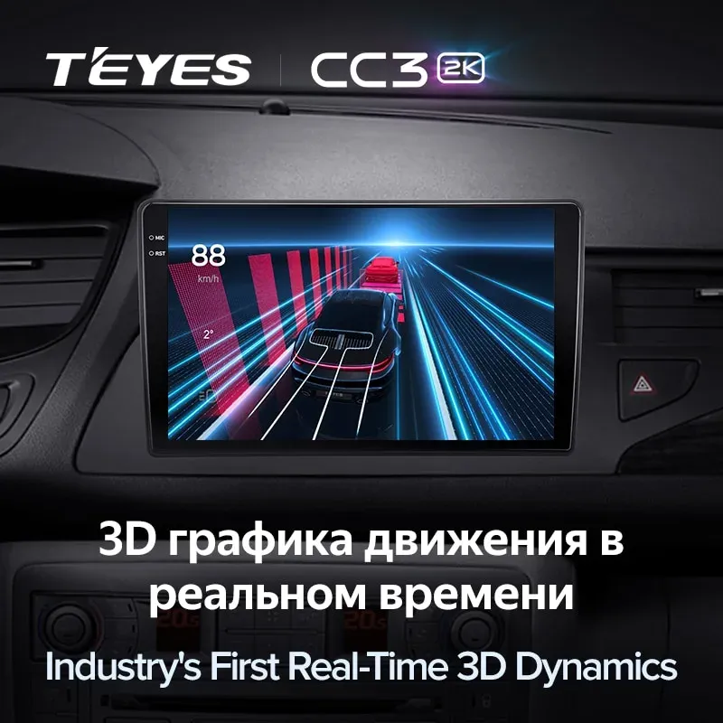 Комплект магнитолы TEYES CC3 2K 9.5" для Citroen C5 II 2008-2017