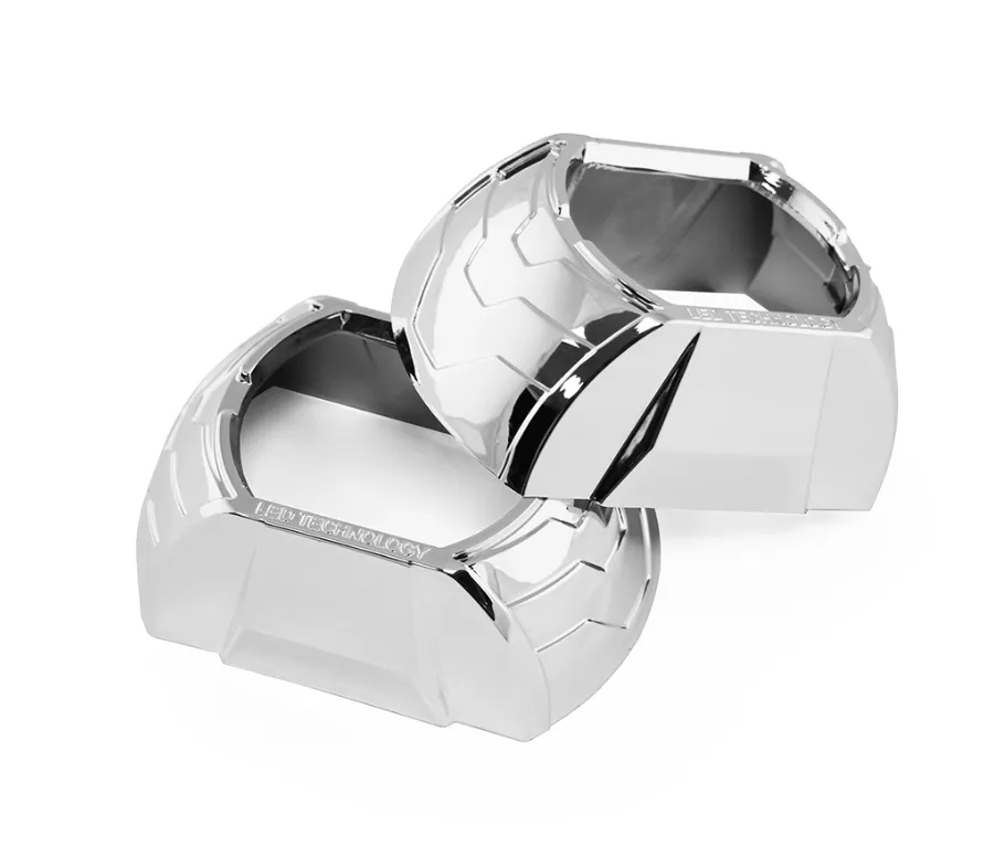 Маски MTF Light №01S для Bi-LED линз 3 прямоугольные,  хром - фото