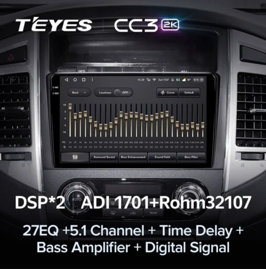 ШГУ Teyes CC3 2K 6/128 GB Mitsubishi Pajero 4 V80 V90 2006-2014 - фото