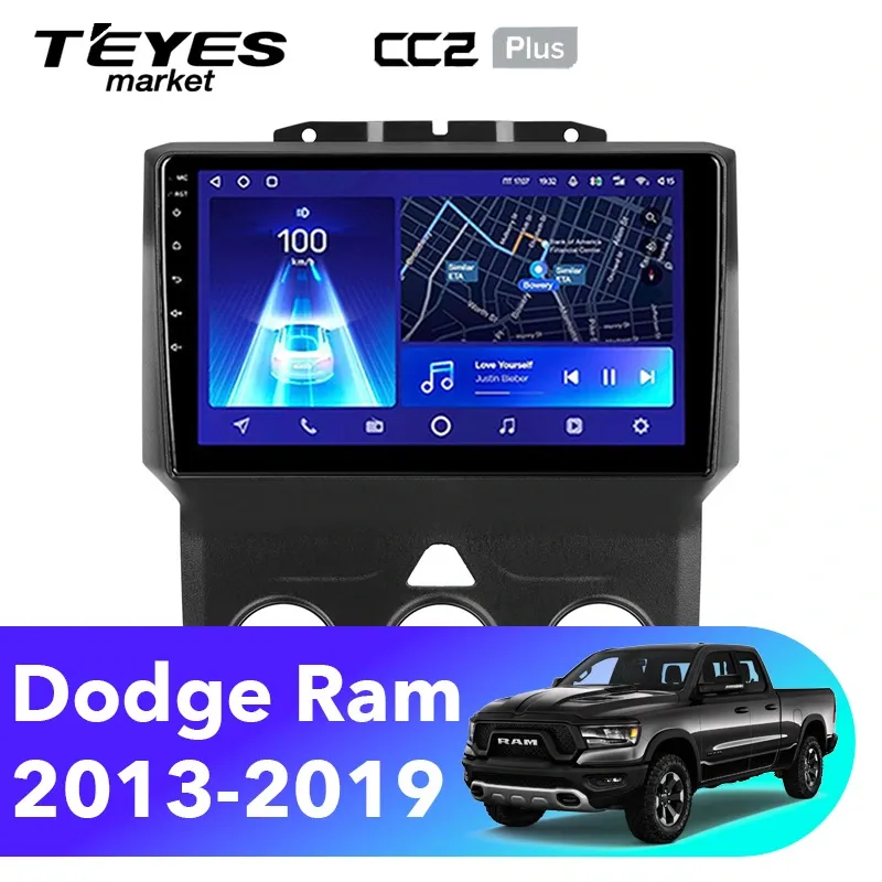 Комплект магнитолы TEYES CC2 Plus 9.0" для Dodge Ram Promaster City I 2014-2023