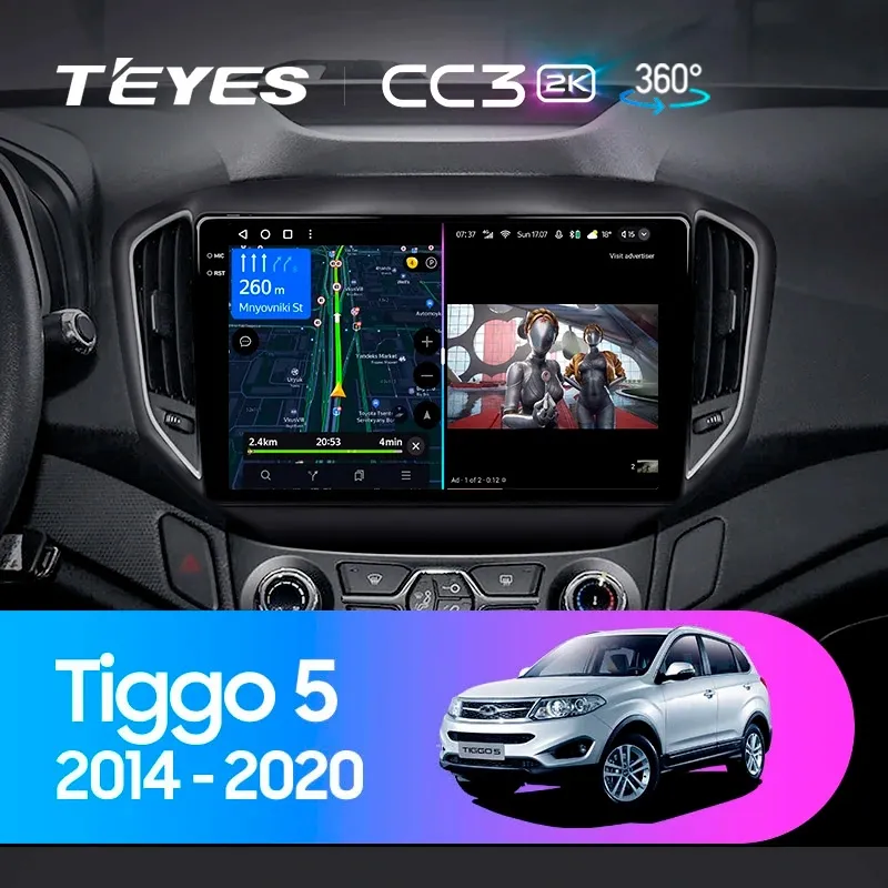 Комплект магнитолы TEYES CC3 2K 360 10.36" для Chery Tiggo 5 T21 2014-2020