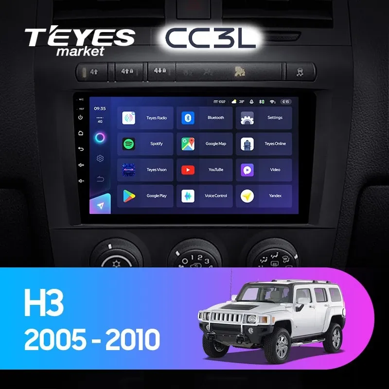 Комплект магнитолы TEYES CC3L 9.0" для Hummer H3