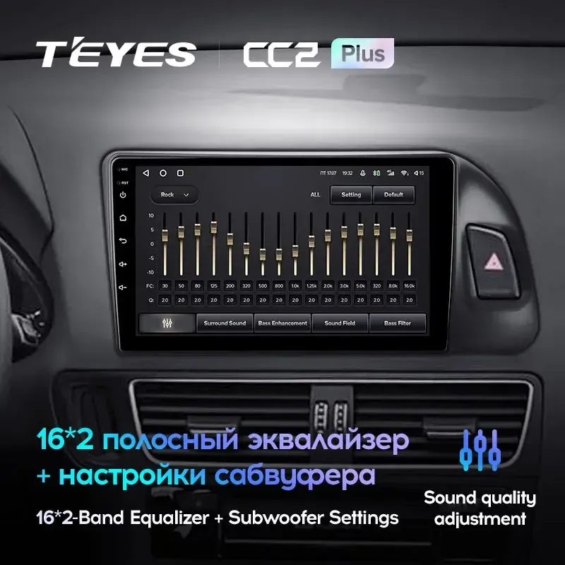 Комплект магнитолы TEYES CC2 Plus 9.0" для Audi Q5 I 2008-2017
