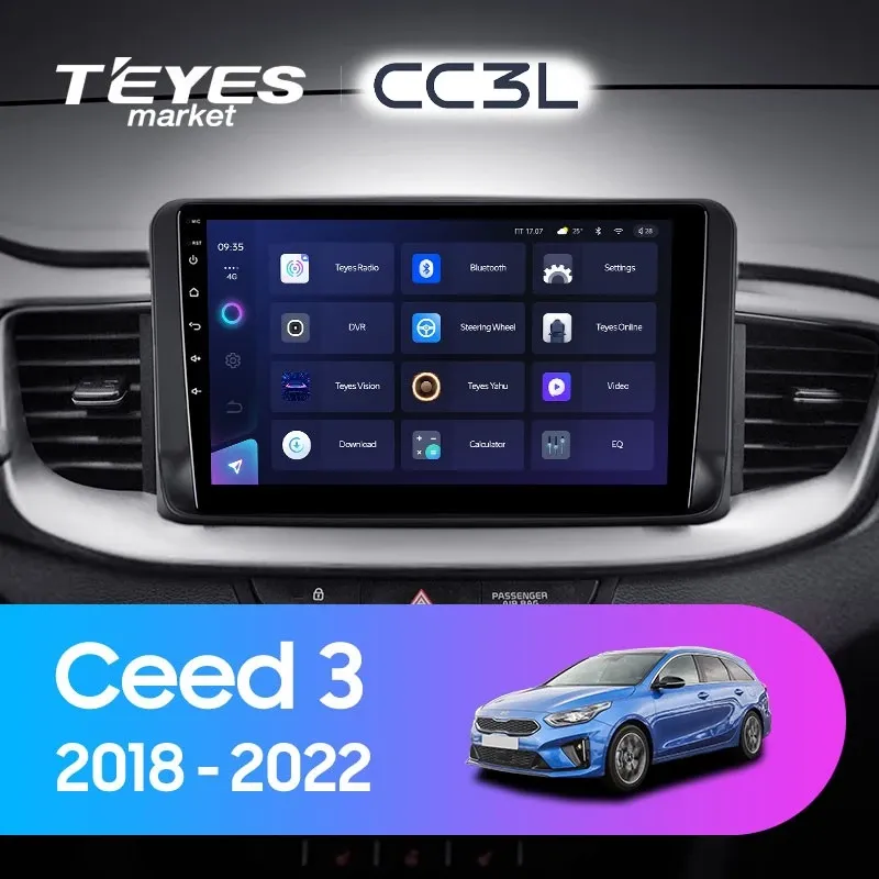 Комплект магнитолы TEYES CC3L 10.2" для Kia Ceed