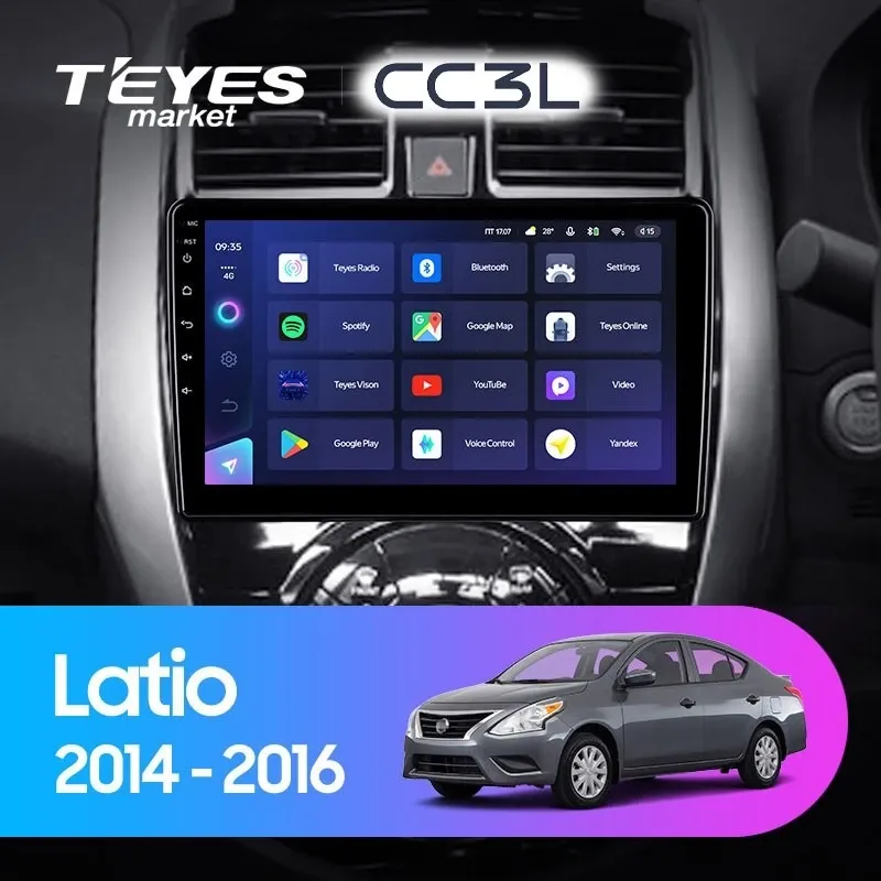 Комплект магнитолы TEYES CC3L 10.2" для Nissan Latio