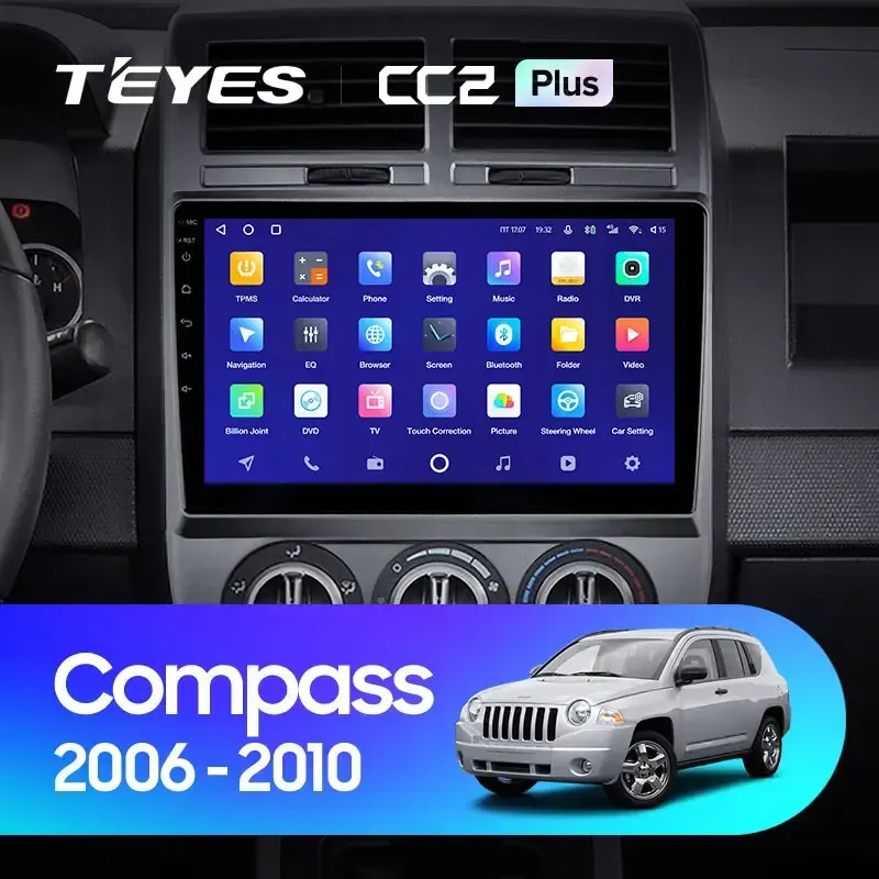 Комплект магнитолы TEYES CC2 Plus 10.2" для Jeep Compass I 2006-2010