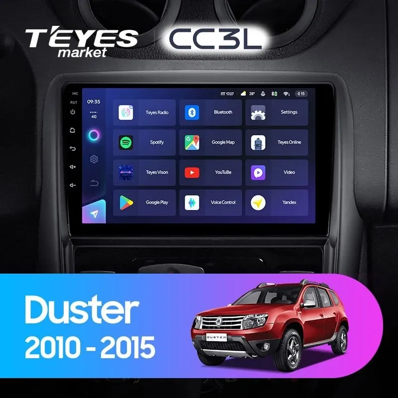 Комплект магнитолы TEYES CC3L 9.0" для Renault Duster