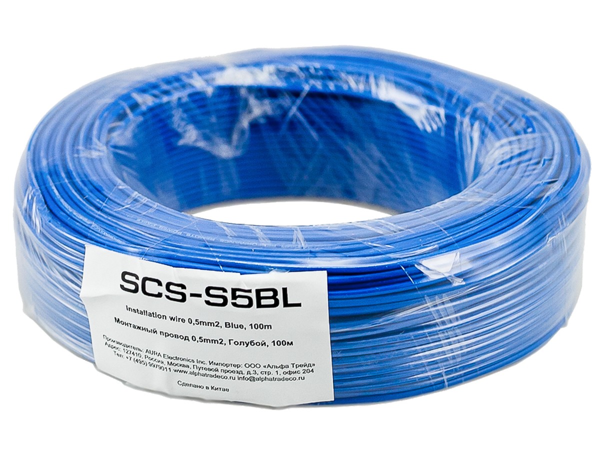 Монтажный кабель Aura SCS-S5BL (1б-100м) (1м) - фото