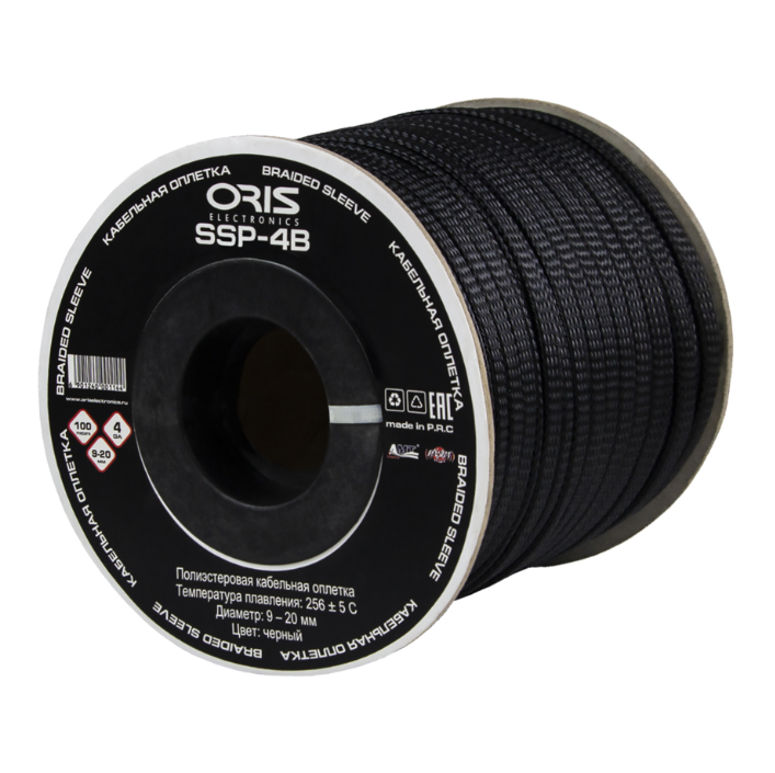Защитная кабельная оплетка Oris SSP-4B черный (1б-100м)(1м) - фото